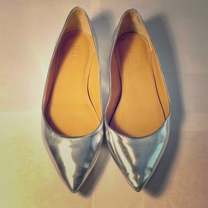 JCREW Silver Amelia Flats